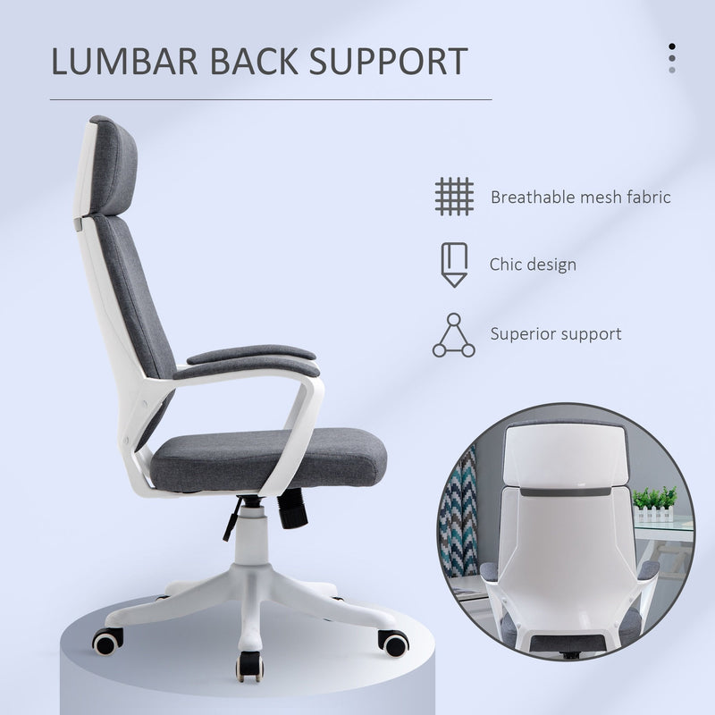 White lumbar on sale support office chair