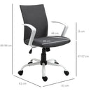 Vinsetto Office Chair Linen Swivel Computer Desk Chair Home Study Task Chair with Wheels, Arm, Charcoal Grey Chair, Deep