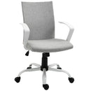 Vinsetto Office Chair Linen Swivel Computer Desk Chair Home Study Task Chair with Wheels, Arm, Light Grey Chair