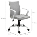 Vinsetto Office Chair Linen Swivel Computer Desk Chair Home Study Task Chair with Wheels, Arm, Light Grey Chair