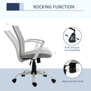 Vinsetto Office Chair Linen Swivel Computer Desk Chair Home Study Task Chair with Wheels, Arm, Light Grey Chair
