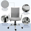 Vinsetto Office Chair Linen Swivel Computer Desk Chair Home Study Task Chair with Wheels, Arm, Light Grey Chair
