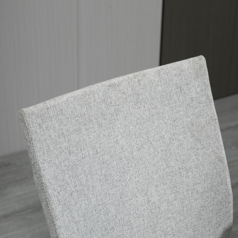 Vinsetto Office Chair Linen Swivel Computer Desk Chair Home Study Task Chair with Wheels, Arm, Light Grey Chair