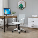 Vinsetto Office Chair Linen Swivel Computer Desk Chair Home Study Task Chair with Wheels, Arm, Light Grey Chair