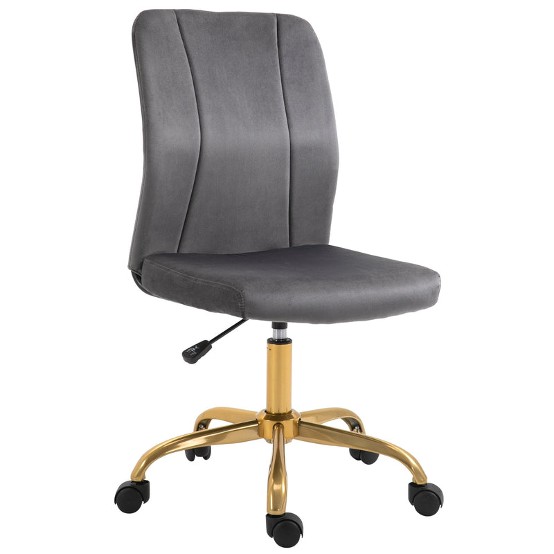 Vinsetto Office Chair Velvet Cover Desk Chair Ergonomic Computer Chair with 360-¦ Swivel Wheels and Height Adjustable w/