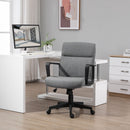 Vinsetto Mid Back Office Chair Height Adjustable Linen Fabric Task Chair with Ergonomic Line Wide Seat, Thick Padding, and 360-¦ Swivel Wheels PC w/ &