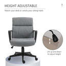 Vinsetto Mid Back Office Chair Height Adjustable Linen Fabric Task Chair with Ergonomic Line Wide Seat, Thick Padding, and 360-¦ Swivel Wheels PC w/ &