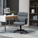 Vinsetto Mid Back Office Chair Height Adjustable Linen Fabric Task Chair with Ergonomic Line Wide Seat, Thick Padding, and 360-¦ Swivel Wheels PC w/ &