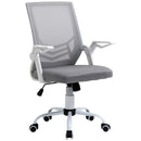 Vinsetto Mesh Swivel Office Chair for Home with Lumbar Back Support, Adjustable Height, Flip-Up Arm - Grey