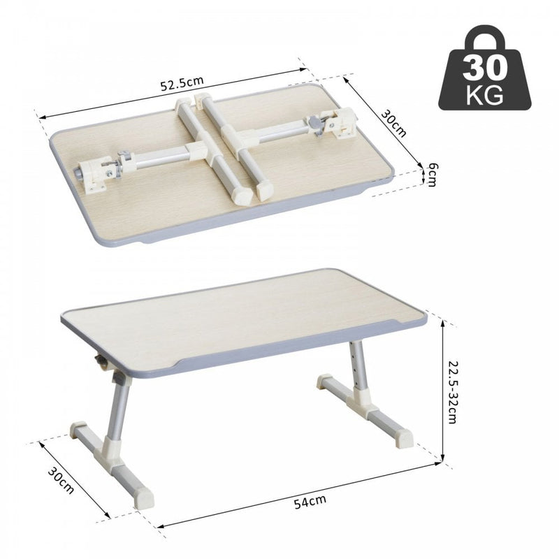 Folding Computer Desk W/4-Level Height-Oak Colour