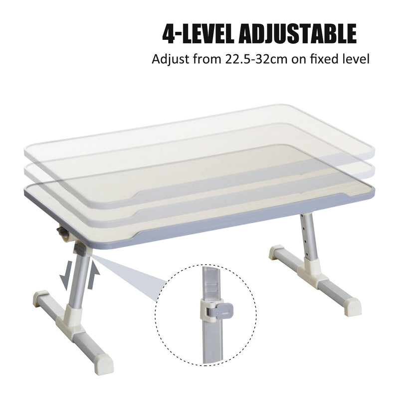 Folding Computer Desk W/4-Level Height-Oak Colour