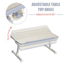 Folding Computer Desk W/4-Level Height-Oak Colour