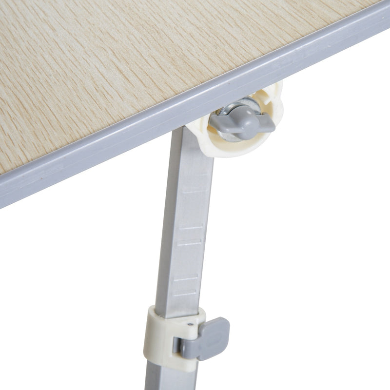 Folding Computer Desk W/4-Level Height-Oak Colour
