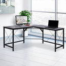 L-Shaped Corner Black Desk Computer Desk Table For Home Office Workstation with Steel Frame