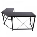 L-Shaped Corner Black Desk Computer Desk Table For Home Office Workstation with Steel Frame