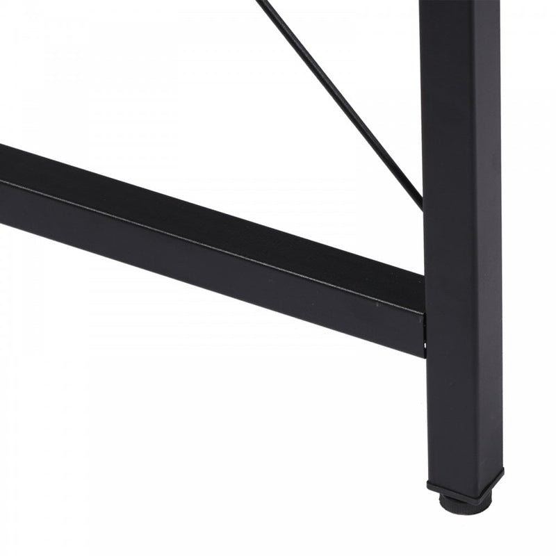 L-Shaped Corner Black Desk Computer Desk Table For Home Office Workstation with Steel Frame