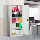 Vinsetto Filing Cabinet 2 Doors 4 Internal Adjustable Lockable Shelves Bookcase Storage Unit 5 Compartments-Cream White
