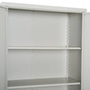 Vinsetto Filing Cabinet 2 Doors 4 Internal Adjustable Lockable Shelves Bookcase Storage Unit 5 Compartments-Cream White