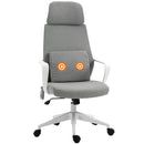 Vinsetto Office Swivel Chair Lumbar Massage Armchair w/ Adjustable seat & headrest height - Grey