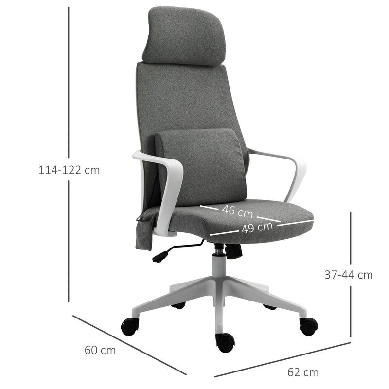 Vinsetto Mesh Office Chair & Massage Pillow Ergonomic Adjustable Height Headrest w/ Wheels High Back Armrest Rocking Home Study
