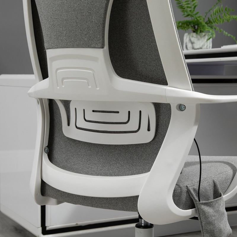 Vinsetto Mesh Office Chair & Massage Pillow Ergonomic Adjustable Height Headrest w/ Wheels High Back Armrest Rocking Home Study