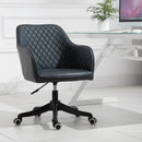 Vinsetto Diamond Pattern Tub Office Chair with Massage Pillow Wheels Adjustable Height Ergonomic Padding Lux Home Style Seat Black w/