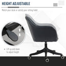 Vinsetto Diamond Pattern Tub Office Chair with Massage Pillow Wheels Adjustable Height Ergonomic Padding Lux Home Style Seat Black w/