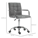 Vinsetto PU Leather Office Desk Chair Executive Swivel Office Chair With Adjustable Height - Grey