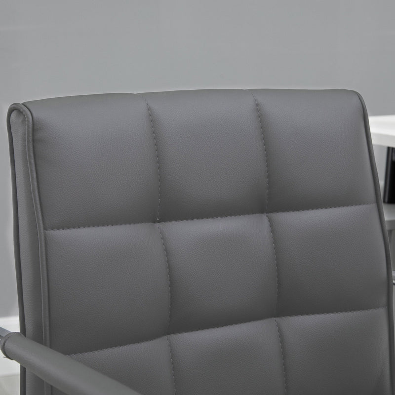 Vinsetto PU Leather Office Desk Chair Executive Swivel Office Chair With Adjustable Height - Grey