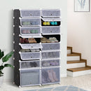 HOMCOM Shoe Rack - Black & White