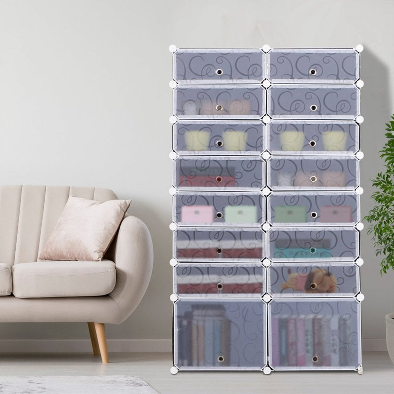 HOMCOM Shoe Rack - Black & White