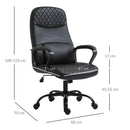 Vinsetto Massage Office Chair High Back with Armrest PU-Padded Vibration Executive Chair with Adjustable Height and Built-in Lumbar Support Black w/