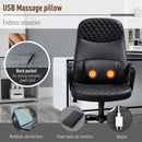 Vinsetto Massage Office Chair High Back with Armrest PU-Padded Vibration Executive Chair with Adjustable Height and Built-in Lumbar Support Black w/