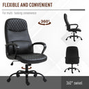 Vinsetto Massage Office Chair High Back with Armrest PU-Padded Vibration Executive Chair with Adjustable Height and Built-in Lumbar Support Black w/