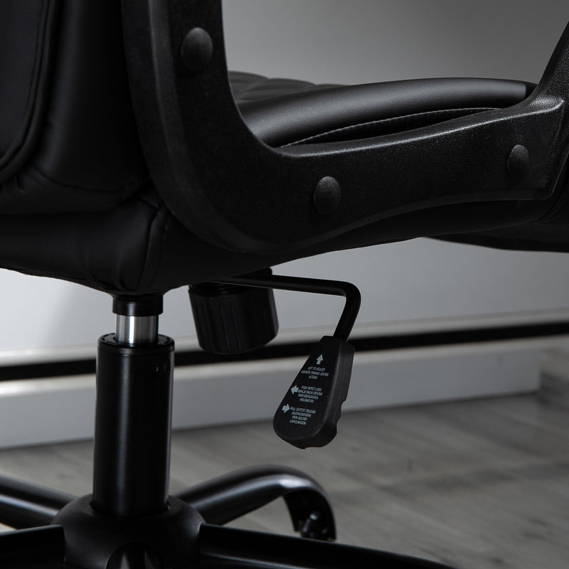 Vinsetto Massage Office Chair High Back with Armrest PU-Padded Vibration Executive Chair with Adjustable Height and Built-in Lumbar Support Black w/