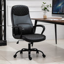 Vinsetto Massage Office Chair High Back with Armrest PU-Padded Vibration Executive Chair with Adjustable Height and Built-in Lumbar Support Black w/