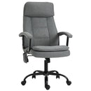 Vinsetto 2-Point Massage Office Chair Linen-Look Ergonomic Adjustable Height w/ 360-¦ Swivel 5 Castor Wheels Rocking Comfortable Executive Seat Grey