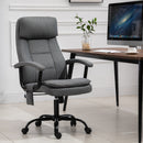 Vinsetto 2-Point Massage Office Chair Linen-Look Ergonomic Adjustable Height w/ 360-¦ Swivel 5 Castor Wheels Rocking Comfortable Executive Seat Grey