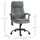 Vinsetto 2-Point Massage Office Chair Linen-Look Ergonomic Adjustable Height w/ 360-¦ Swivel 5 Castor Wheels Rocking Comfortable Executive Seat Grey