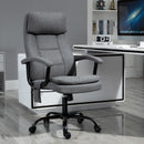 Vinsetto 2-Point Massage Office Chair Linen-Look Ergonomic Adjustable Height w/ 360-¦ Swivel 5 Castor Wheels Rocking Comfortable Executive Seat Grey