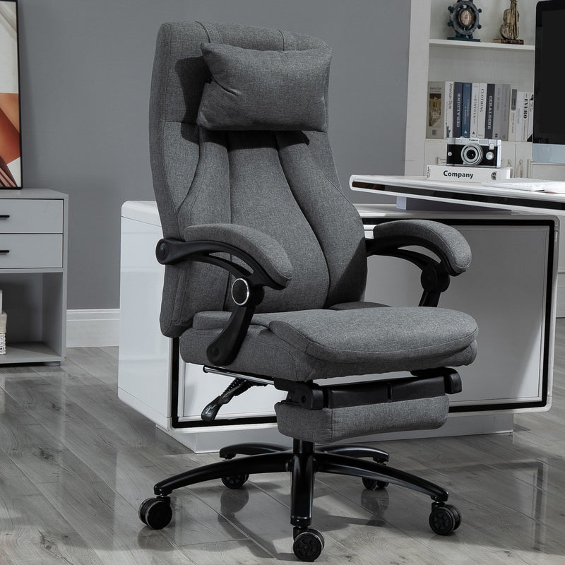 Vinsetto Office Chair 2-Point Removable Vibration Massage Pillow Executive Ergonomic USB Power Adjustable Height 360 Swivel