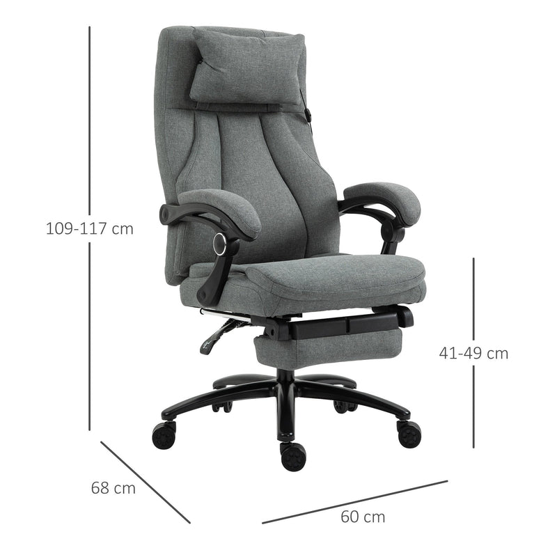 Vinsetto Office Chair 2-Point Removable Vibration Massage Pillow Executive Ergonomic USB Power Adjustable Height 360 Swivel