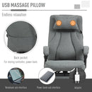 Vinsetto Office Chair 2-Point Removable Vibration Massage Pillow Executive Ergonomic USB Power Adjustable Height 360 Swivel