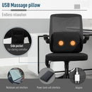 Vinsetto Office Chair 2-Point Massage Executive Ergonomic USB Power Mesh Design 360-¦ Swivel with Lumbar Support, Black Cover w/ Wheel