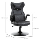 Vinsetto Swivel Video Game Chair Rocker Racing Style Office leisure Chair Ergonomic Rocking Office Chair with Pedestal Base, Adjustable Armrest and Headrest Black Base Lumbar Support