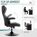 Vinsetto Swivel Video Game Chair Rocker Racing Style Office leisure Chair Ergonomic Rocking Office Chair with Pedestal Base, Adjustable Armrest and Headrest Black Base Lumbar Support