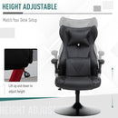 Vinsetto Swivel Video Game Chair Rocker Racing Style Office leisure Chair Ergonomic Rocking Office Chair with Pedestal Base, Adjustable Armrest and Headrest Black Base Lumbar Support