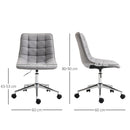 Vinsetto Ergonomic Office Chair Desk Chair with Adjustable Height Soft Breathable Fabric 360-¦ Casters, Grey Casters