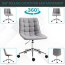 Vinsetto Ergonomic Office Chair Desk Chair with Adjustable Height Soft Breathable Fabric 360-¦ Casters, Grey Casters