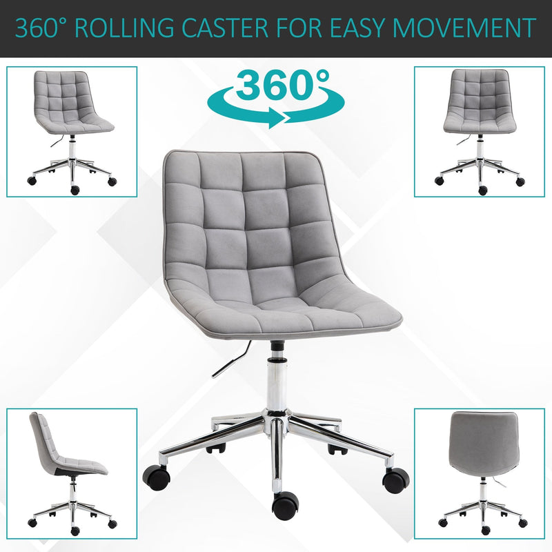 Vinsetto Ergonomic Office Chair Desk Chair with Adjustable Height Soft Breathable Fabric 360-¦ Casters, Grey Casters